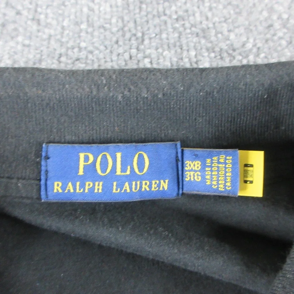 Polo Ralph Lauren Polo Shirt Mens 3XB Black Short Sleeve Cotton Pony Logo Casual